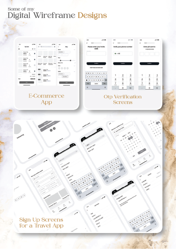 Digital Wireframes for E-Commerce Store - Shopping platform UI design