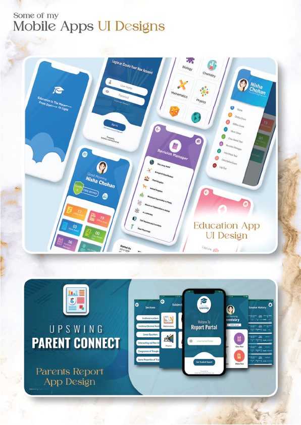 Mobile Apps UI Design for Education Sector - Interactive learning interface